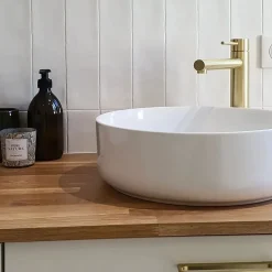 Mitigeur lavabo haut or brossé Essebagno Luisa