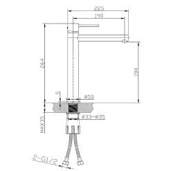Mitigeur lavabo haut or brossé Essebagno Luisa