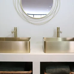 Mitigeur lavabo haut or brossé Essebagno Luisa
