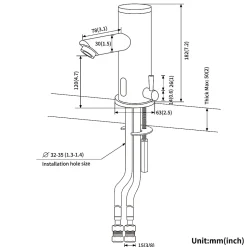 Mitigeur lavabo Infrarouge Auralum max robinet lavabo capteur automatique, Robinet de Salle de Bain en Laiton Chromé