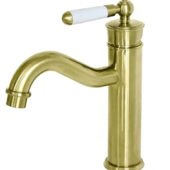 Mitigeur lavabo rétro bas or brossé Essebagno Leeds