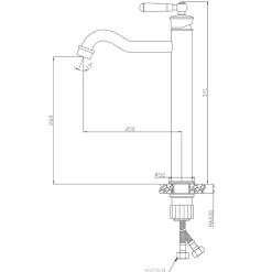 Mitigeur lavabo rétro haut or brossé Essebagno Leeds