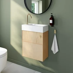 Mitigeur lave-mains eau froide H.13,2 cm, doré, Essebagno Lollipop