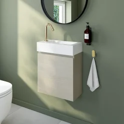 Mitigeur lave-mains eau froide H.13,2 cm, doré, Essebagno Lollipop
