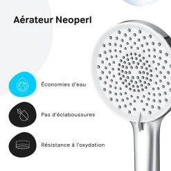 Mitigeur mécanique de baignoire avec douchette et support Robinet Salle de Bain Chromé, FXA15000 X-Joy AM.PM