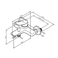 Mitigeur mécanique de baignoire avec douchette et support Robinet Salle de Bain Chromé, FXA15000 X-Joy AM.PM