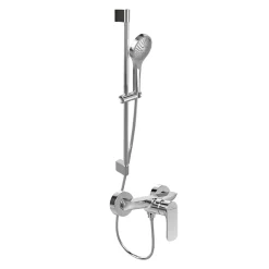 Mitigeur mécanique douche VILLEROY ET BOCH O.novo Chrome + Ensemble de douche VILLEROY ET BOCH Verve Showers 3 jets Chrome