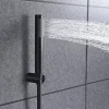 Mitigeur monocommande noir mat en laiton et zamac avec douchette et flexible PVC 180 cm