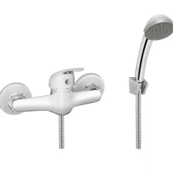 Mitigeur Mural Chrome Salle De Bains Ensemble De Douche Avec Poignee