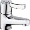 Mitigeur petite taille idéal pour lave-mains petit lavabo petite vasque SANINDUSA XS chromé livré avec 2 flexibles 3/8