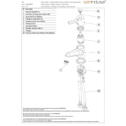 Mitigeur petite taille idéal pour lave-mains petit lavabo petite vasque SANINDUSA XS chromé livré avec 2 flexibles 3/8