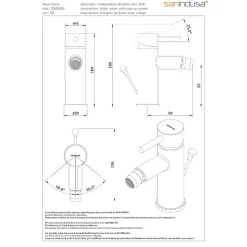 Mitigeur pour bidet à mousseur orientable SANINDUSA Alfa New Icone chromé livré avec vidage à tirette