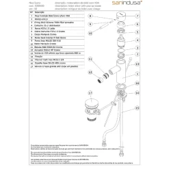 Mitigeur pour bidet à mousseur orientable SANINDUSA Alfa New Icone chromé livré avec vidage à tirette