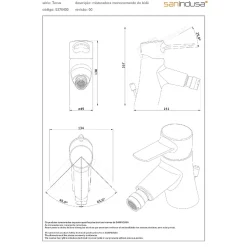 Mitigeur pour bidet à mousseur orientable SANINDUSA Torus chromé livré avec 2 flexibles et son vidage à tirette