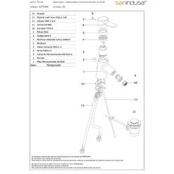 Mitigeur pour bidet à mousseur orientable SANINDUSA Torus chromé livré avec 2 flexibles et son vidage à tirette