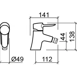 Mitigeur pour bidet à mousseur orientable SANINDUSA Torus chromé