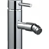 Mitigeur pour bidet bec contemporain mousseur Éco SANINDUSA Tube chromé livré avec 2 flexibles