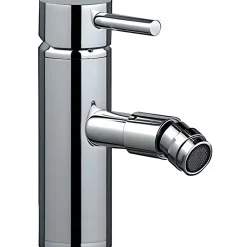 Mitigeur pour bidet bec contemporain mousseur Éco SANINDUSA Tube chromé livré avec 2 flexibles