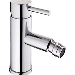 Mitigeur pour bidet bec contemporain mousseur Éco orientable SANINDUSA Éco Tube chromé livré avec 2 flexibles