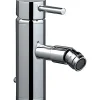 Mitigeur pour bidet bec contemporain SANINDUSA Tube chromé livré avec 2 flexibles et son vidage à tirette
