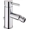 Mitigeur pour bidet bec contemporain mousseur Éco orientable SANINDUSA Éco Tube chromé livré avec 2 flexibles et vidage à tirette