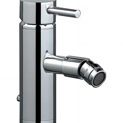 Mitigeur pour bidet bec contemporain mousseur Éco SANINDUSA Tube chromé livré avec 2 flexibles et son vidage à tirette
