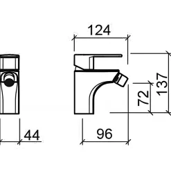 Mitigeur pour bidet mousseur orientable SANINDUSA Advance chromé système Écospot