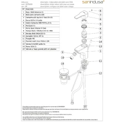 Mitigeur pour bidet mousseur orientable SANINDUSA Advance chromé système Écospot