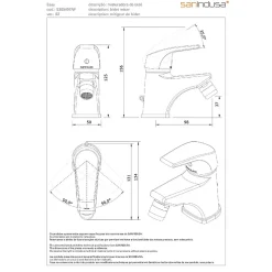 Mitigeur pour bidet mousseur orientable SANINDUSA Easy chromé NF (convient aux marchés publics) livré avec 2 flexibles