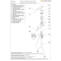 Mitigeur pour bidet SANINDUSA Master 40 chromé mode éco par limiteur de débit livré avec vidage