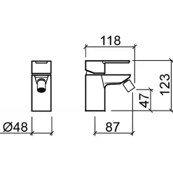 Mitigeur pour bidet SANINDUSA Master 40 chromé mode éco par limiteur de débit