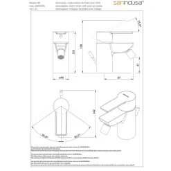 Mitigeur pour bidet SANINDUSA Master 40 chromé mode éco par limiteur de débit