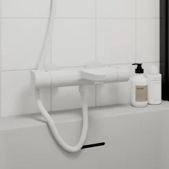 Mitigeur thermostatique bain/douche blanc GoodHome Cavally