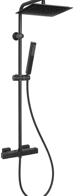 Mitigeur Thermostatique Douche Noir Ensemble De Conception Carree