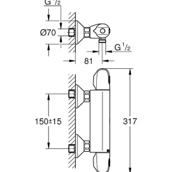 Mitigeur thermostatique de douche - GROHTHERM - GROHE