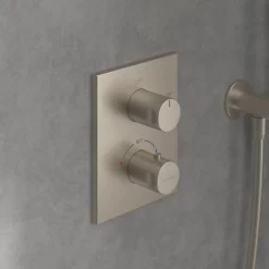Mitigeur thermostatique encastré 2 voies VILLEROY ET BOCH Universal rectangle Brushed Nickel Matt