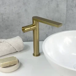 Mitigeur vasque Doré brossé - Syrma