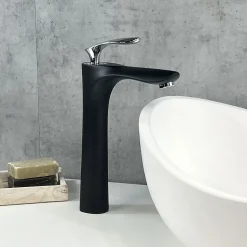 Mitigeur vasque laiton Noir et Chromé - Canopus