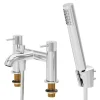 Mélangeur bain douche + douchette et flexible, chrome, GoodHome Owens