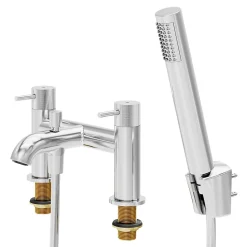 Mélangeur bain douche + douchette et flexible, chrome, GoodHome Owens