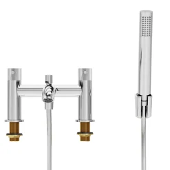 Mélangeur bain douche + douchette et flexible, chrome, GoodHome Owens