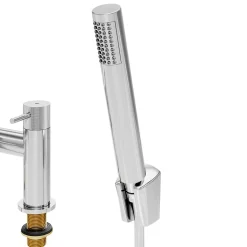 Mélangeur bain douche + douchette et flexible, chrome, GoodHome Owens