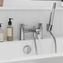 Mélangeur bain douche + douchette et flexible, chrome, GoodHome Owens