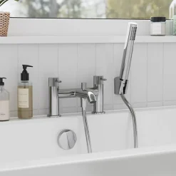 Mélangeur bain douche + douchette et flexible, chrome, GoodHome Owens
