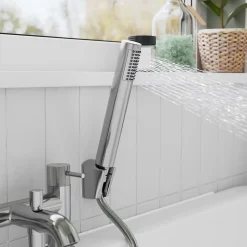Mélangeur bain douche + douchette et flexible, chrome, GoodHome Owens