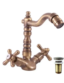 Mélangeur bidet MORAVA RETRO avec pop-up en laiton bronze