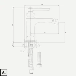 Mélangeur de bidet avec Bonde OFFERT - ARMANCE - Cuivre Antique