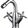 Mélangeur pour bidet têtes céramique à croisillons SANINDUSA Rimini chromé