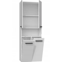 MOBY - Armoire de salle de bain avec deux paniers - Poignées minimalistes - 174x60x30cms - Colonne de rangement