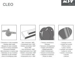 MSV Abattant WC MDF CLEO Noir Brillant Charnières Inox